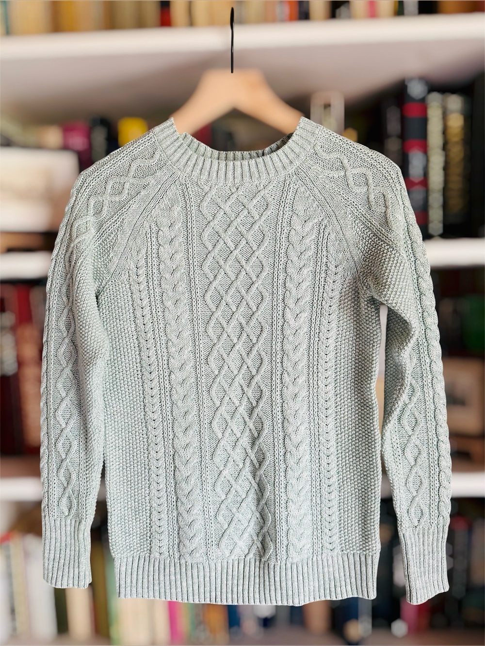 GAP Mint Green Cable Knit Crewneck Sweater XS
